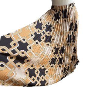 RICHARD ALLEN X H&M BEAUTIFUL PATTERN PLEATED SKIRT, SZ. M